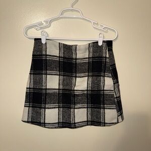 Plaid Black and White Skirt